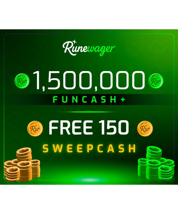 Runewager 1500000 Fun Cash + FREE 150 Sweep Cash Key GLOBAL